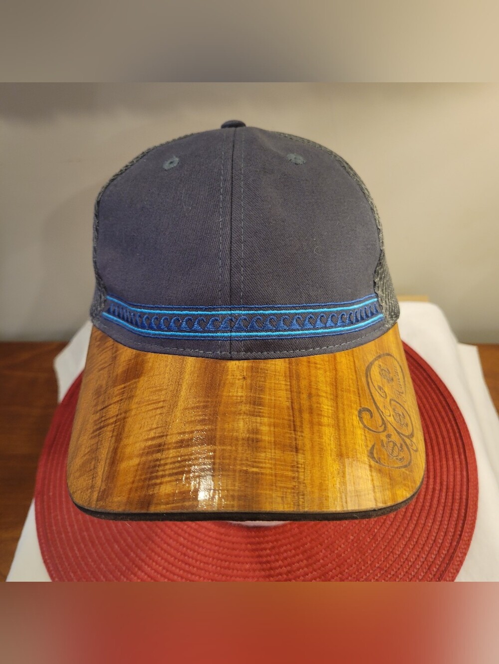 🐢EUC~ KONA BASEBALL CAP WITH WOOD BRIM